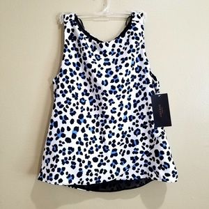 Zara NWT SZ:M Animal Print Layered Top Blouse